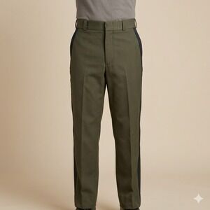 VF Imagewear Mens Olive Green Uniform Pants‎ Side Stripe Size 36U EUC